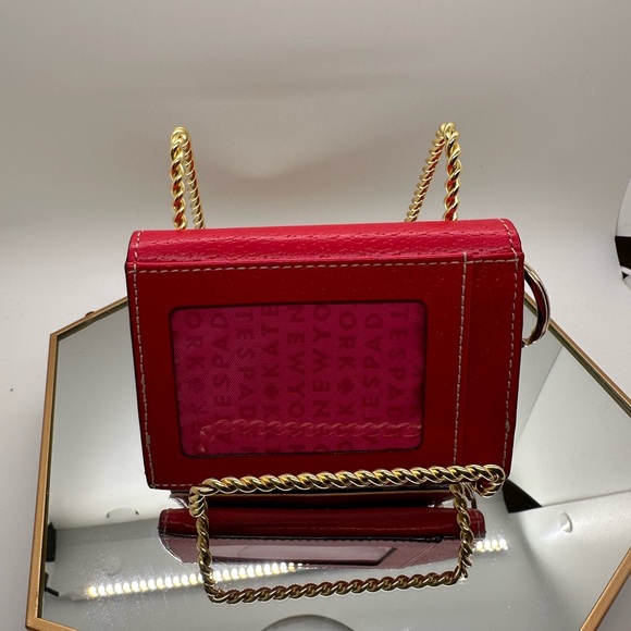 Kate Spade New York | Red Pebbled Leather Keychain Card Case Wallet - Picture 3 of 8